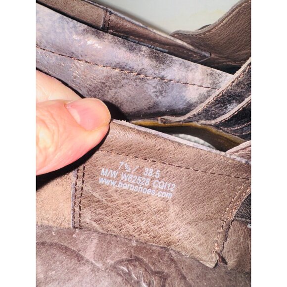 Born Brown Distressed Leather Heeled Clogs 7.5 Comfort Slip-On Steampunk Cottage - Picture 6 of 11